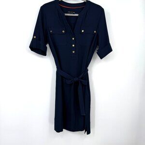 Jones New York Womens Above Knee 3/4 Sleeve Shirtdress woman’s size medium 8 / 1